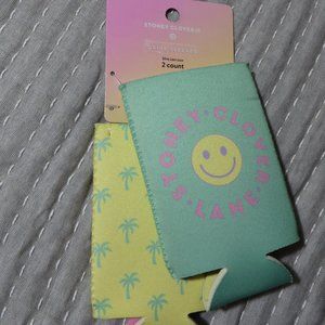 NEW Stoney Clover Lane 2 Count Drink Sleeve ~TARGET~ Green / Yellow w Palm Trees